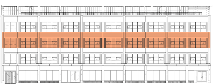 Second floor elevation showing floor layout